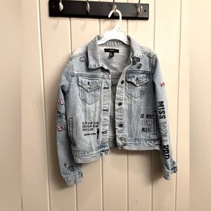 5/$20 Forever 21 Denim Patched Jacket M